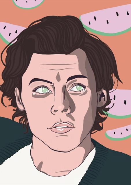 harry-styles-posters-pink-watermelon-harry-styles-poster